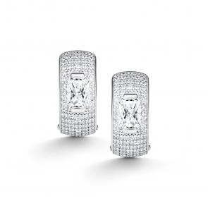 Серебряные серьги АЛЬКОР с фианитом 02-5536/00КЦ-00 фото