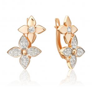 Золотые серьги Platina с бриллиантом 02-5537-00-101-1110 фото