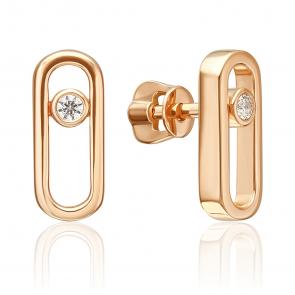 Золотые серьги Platina с бриллиантом 02-5538-00-101-1110 фото