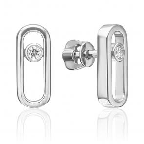 Серьги из белого золота Platina с фианитом 02-5538-00-401-1120 фото