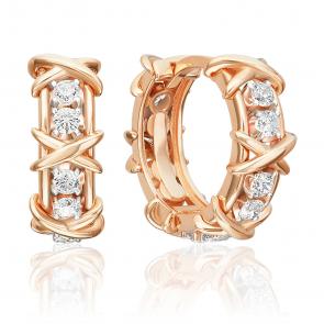 Золотые серьги Platina с фианитом 02-5548-00-401-1110 фото