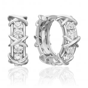 Серьги из белого золота Platina с фианитом 02-5548-00-401-1120 фото