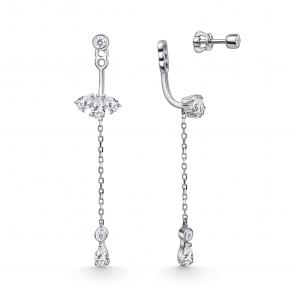 Серебряные серьги АЛЬКОР с фианитом 02-5550/00КЦ-00 фото