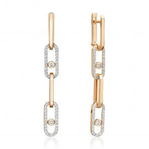 Золотые серьги Platina с бриллиантом 02-5551-00-101-1110 фото