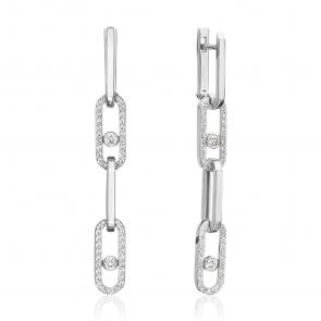 Серьги из белого золота Platina с бриллиантом 02-5551-00-101-1120 фото