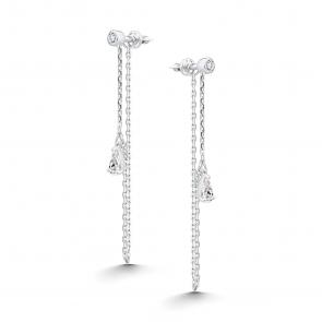 Серебряные серьги-трансформеры АЛЬКОР с фианитом 02-5551/00КЦ-00 фото