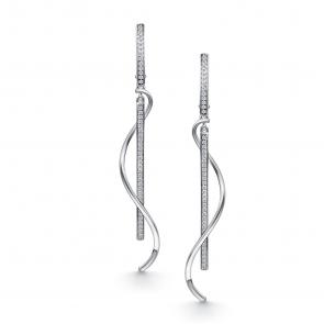Серебряные серьги АЛЬКОР с фианитом 02-5552/00КЦ-00 фото