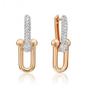 Золотые серьги Platina с фианитом 02-5554-00-401-1110 фото