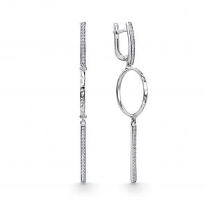 Серебряные серьги АЛЬКОР с фианитом 02-5554/00КЦ-00 фото