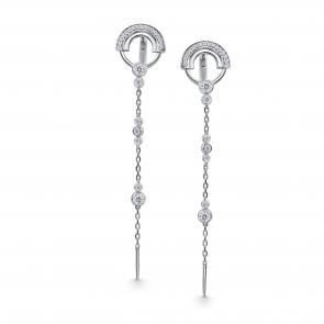 Серебряные серьги АЛЬКОР с фианитом 02-5556/00КЦ-00 фото