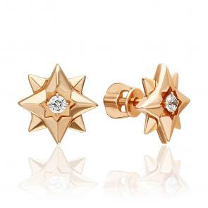 Золотые серьги Platina с фианитом 02-5560-00-401-1110 фото