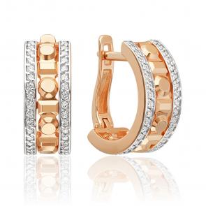 Золотые серьги Platina с фианитом 02-5562-00-401-1110 фото