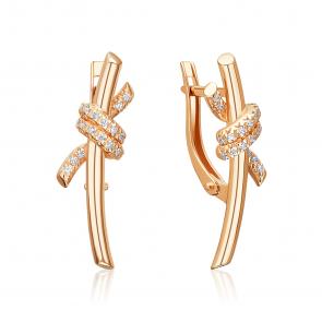 Золотые серьги Platina с фианитом 02-5563-00-401-1110 фото