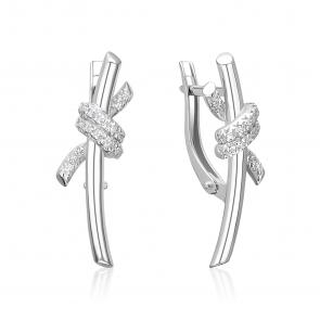 Серьги из белого золота Platina с фианитом 02-5563-00-401-1120 фото