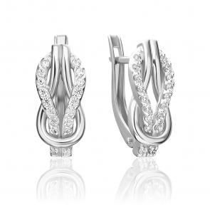 Серьги из белого золота Platina с фианитом 02-5564-00-401-1120 фото