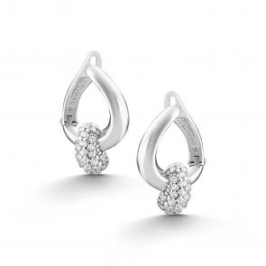 Серебряные серьги АЛЬКОР с фианитом 02-5565/00КЦ-00 фото