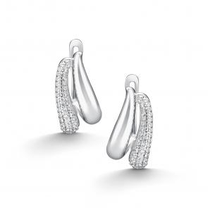 Серебряные серьги АЛЬКОР с фианитом 02-5566/00КЦ-00 фото