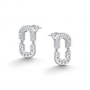 Серебряные серьги АЛЬКОР с фианитом 02-5568/00КЦ-00 фото