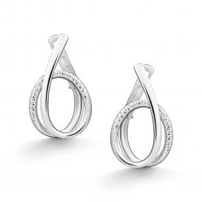 Серебряные серьги АЛЬКОР с фианитом 02-5570/00КЦ-00 фото