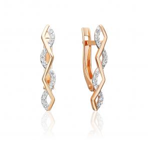 Золотые серьги Platina с фианитом 02-5571-00-401-1110 фото