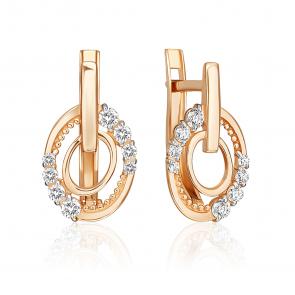 Золотые серьги Platina с фианитом 02-5577-00-401-1110 фото