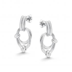 Серебряные серьги АЛЬКОР с бриллиантом 02-5578/000Б-00 фото