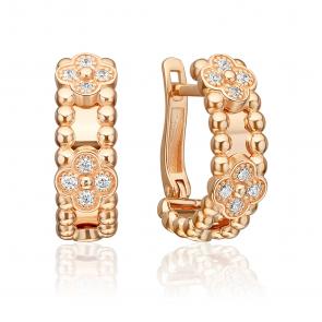 Золотые серьги Platina с фианитом 02-5590-00-401-1110 фото