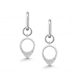 Серебряные серьги-трансформеры АЛЬКОР с фианитом 02-5602/00КЦ-00 фото