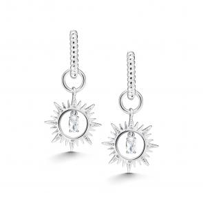 Серебряные серьги-трансформеры АЛЬКОР с фианитом 02-5605/00КЦ-00 фото