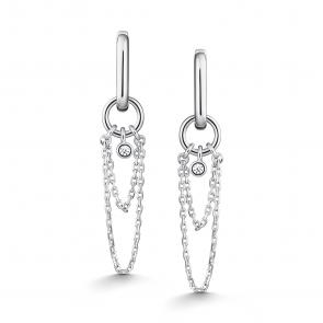 Серебряные серьги-трансформеры АЛЬКОР с фианитом 02-5606/00КЦ-00 фото