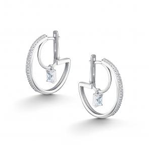 Серебряные серьги АЛЬКОР с фианитом 02-5619/00КЦ-00 фото