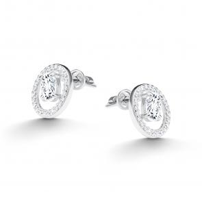 Серебряные серьги АЛЬКОР с фианитом 02-5620/00КЦ-00 фото