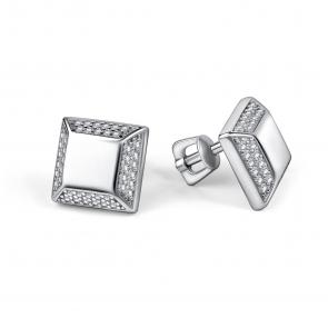 Серебряные серьги АЛЬКОР с фианитом 02-5627/00КЦ-00 фото