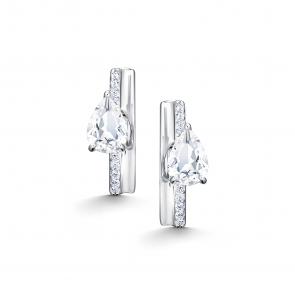 Серебряные серьги АЛЬКОР с фианитом и горным хрусталём 02-5681/00ГХ-00 фото