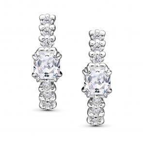 Серебряные серьги АЛЬКОР с фианитом и горным хрусталём 02-5718/00ГХ-00 фото
