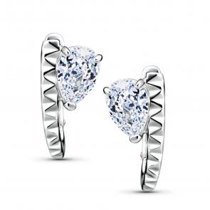 Серебряные серьги АЛЬКОР с бриллианитом 02-5720/00БТ-00 фото