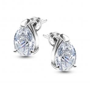 Серебряные серьги АЛЬКОР с бриллианитом 02-5723/00БТ-00 фото