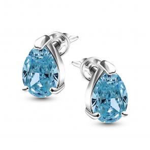Серебряные серьги АЛЬКОР с бриллианитом 02-5723/0БТ9-00 фото