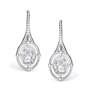 Серебряные серьги АЛЬКОР с бриллиантом 02-5726/000Б-00 фото