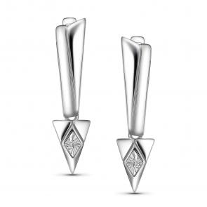 Серебряные серьги АЛЬКОР с бриллиантом 02-5745/000Б-00 фото