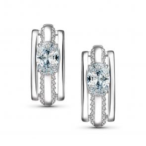 Серебряные серьги АЛЬКОР с фианитом 02-5753/00КЦ-00 фото