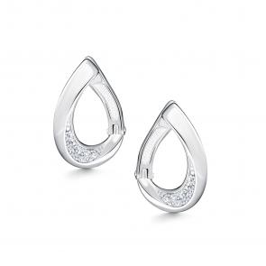 Серебряные серьги АЛЬКОР с фианитом 02-5756/00КЦ-00 фото