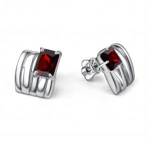 Серебряные серьги АЛЬКОР с гранатом 02-5770/00ГР-00 фото