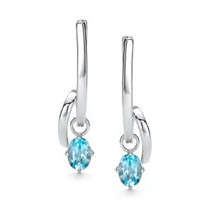 Серебряные серьги АЛЬКОР с топазом 02-5788/00ТБ-00 фото