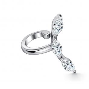 Одиночная серьга из серебра АЛЬКОР с фианитом 02-5826/00КЦ-00 фото