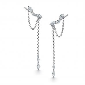 Серебряные серьги АЛЬКОР с фианитом 02-5829/00КЦ-00 фото