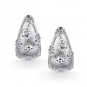 Серебряные серьги АЛЬКОР с бриллиантом 02-5866/000Б-00 фото