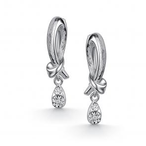 Серебряные серьги АЛЬКОР с бриллиантом 02-5908/000Б-00 фото