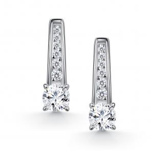 Серебряные серьги АЛЬКОР с фианитом и муассанитом 02-5910/000М-00 фото