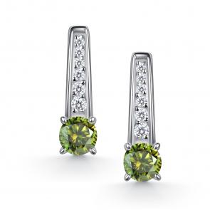 Серебряные серьги АЛЬКОР с фианитом и муассанитом 02-5910/004М-00 фото
